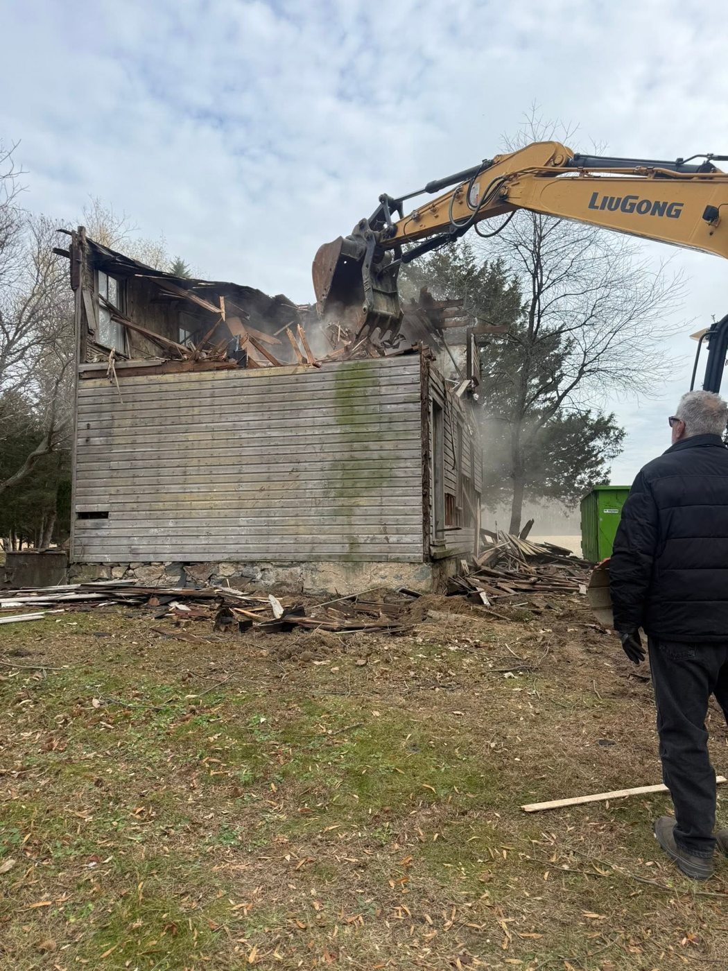 An unsafe structure coming down in controlled sections